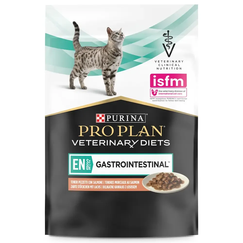 Comida húmida para gatos Purina Pro Plan PVD Feline EN – Gastroenteric Salmon 10 x 85 g