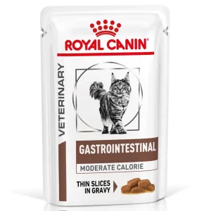 Comida húmida para gatos Royal Canin Vet Gastro Intestinal Moderate Calorie Feline Wet (Saqueta) 12 x 85 g