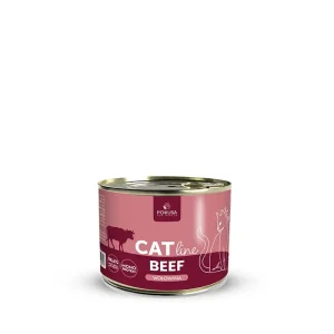 Comida h煤mida para gatos Monoprote铆na de Vaca 鈥?com Cora莽茫o e F铆gado - Beef - CatLine