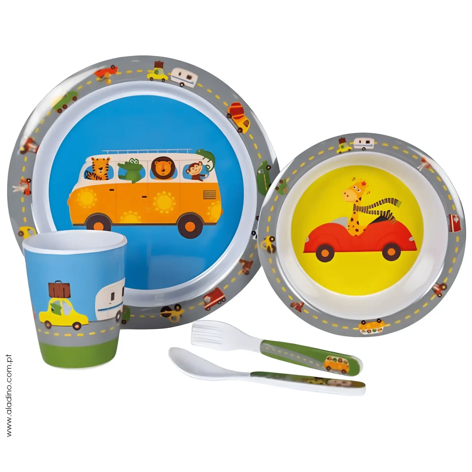 Conjunto de loiça de melamina Infantil Animal Traffic