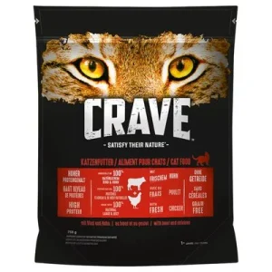 Crave Adult com vaca e frango ração para gatos