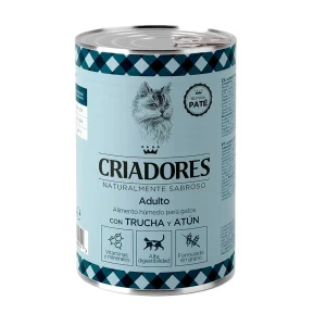 Criadores Adulto con Truta e Atum lata para gatos