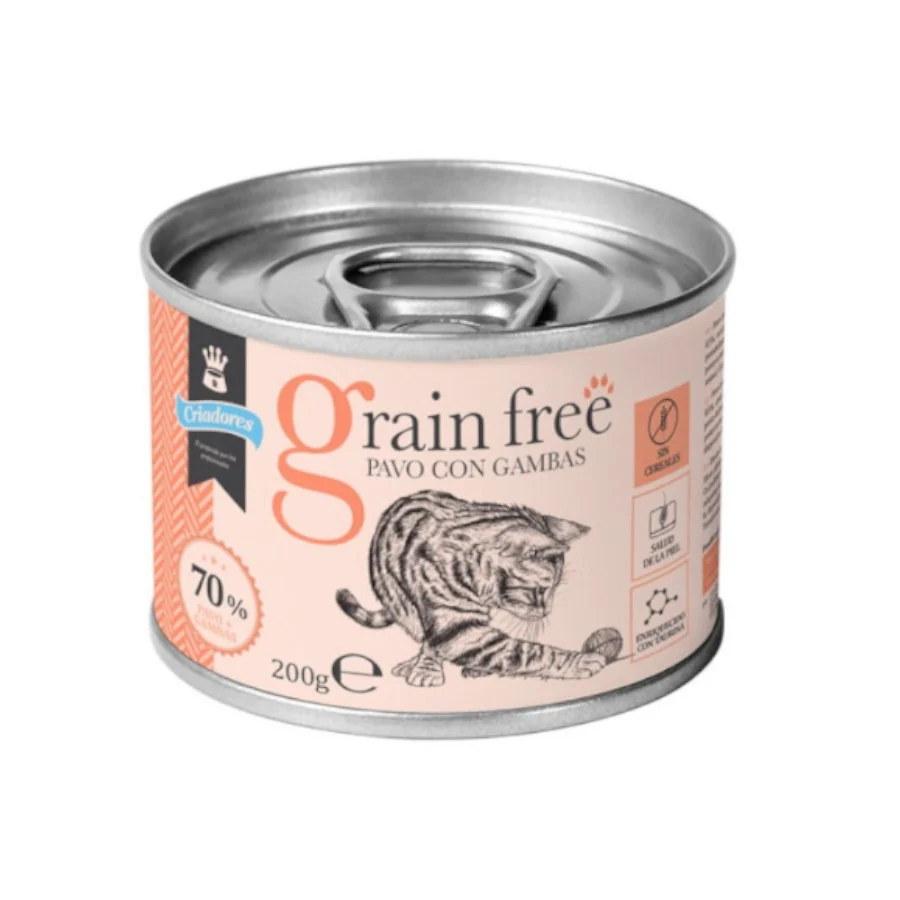 Criadores Adulto Grain Free Peru e Camarões lata para gatos