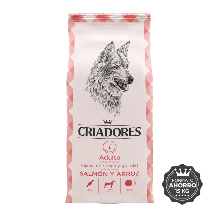 Criadores Adulto Salmão e Arroz ração para cães de porte médio e grande - Image 2