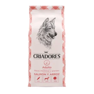 Criadores Adulto Salmão e Arroz ração para cães de porte médio e grande