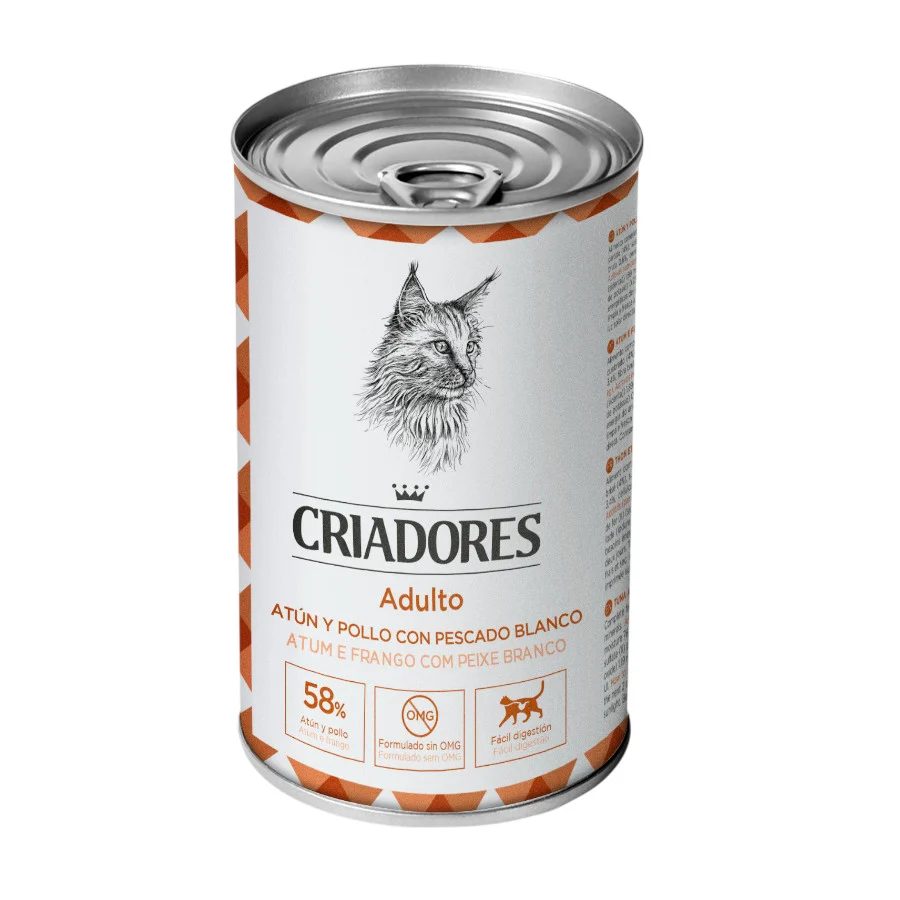 Criadores Adultos Atum e Frango em lata para gatos