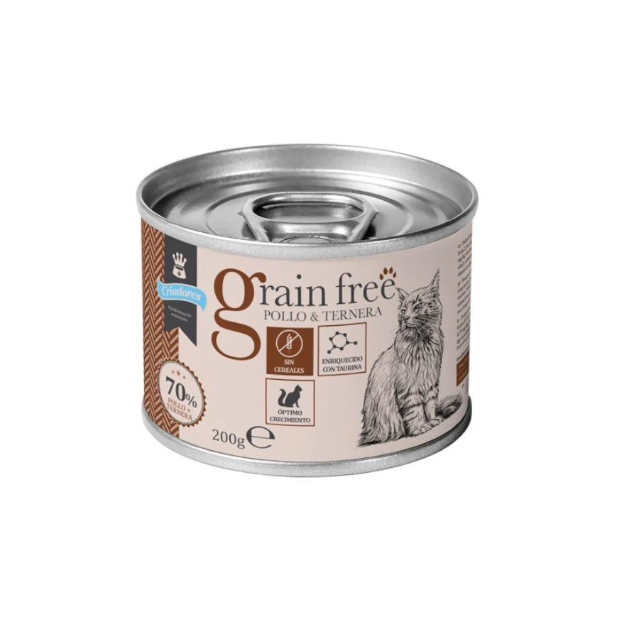 Criadores Grain Free Frango e Terneira lata para gatitos