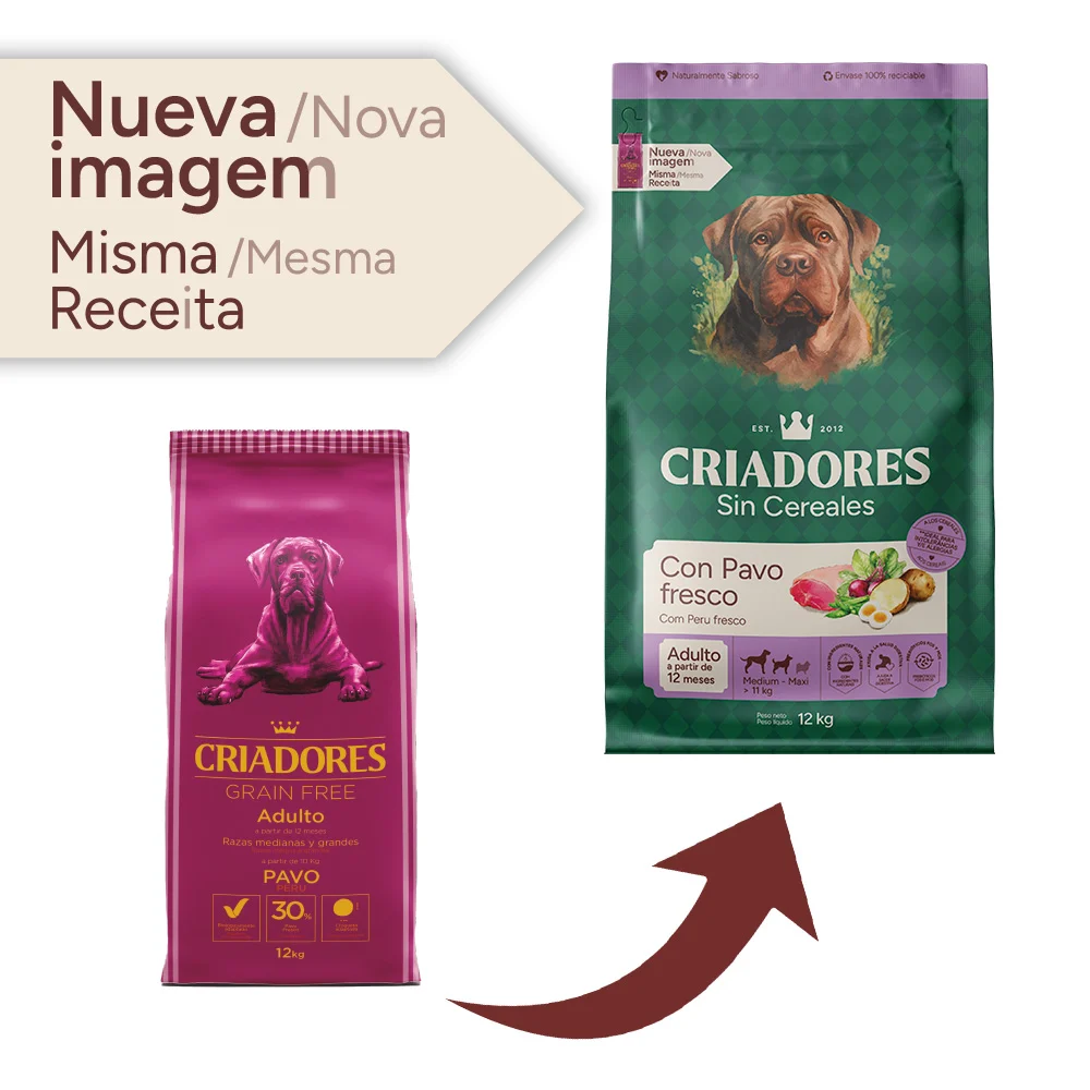 Criadores Grain Free Peru ração cães raças médias e grandes - Image 2
