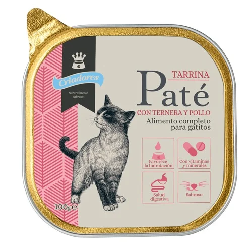 Criadores Vitela e Frango em patê terrina para gatinhos
