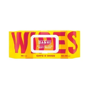 Dashi Bamboo Toalhitas de Bambu aroma a Pessego para Cães e Gatos
