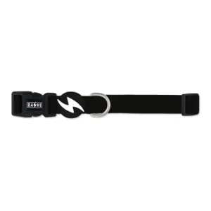 Dashi Solid Black – Coleira ajustável para cães