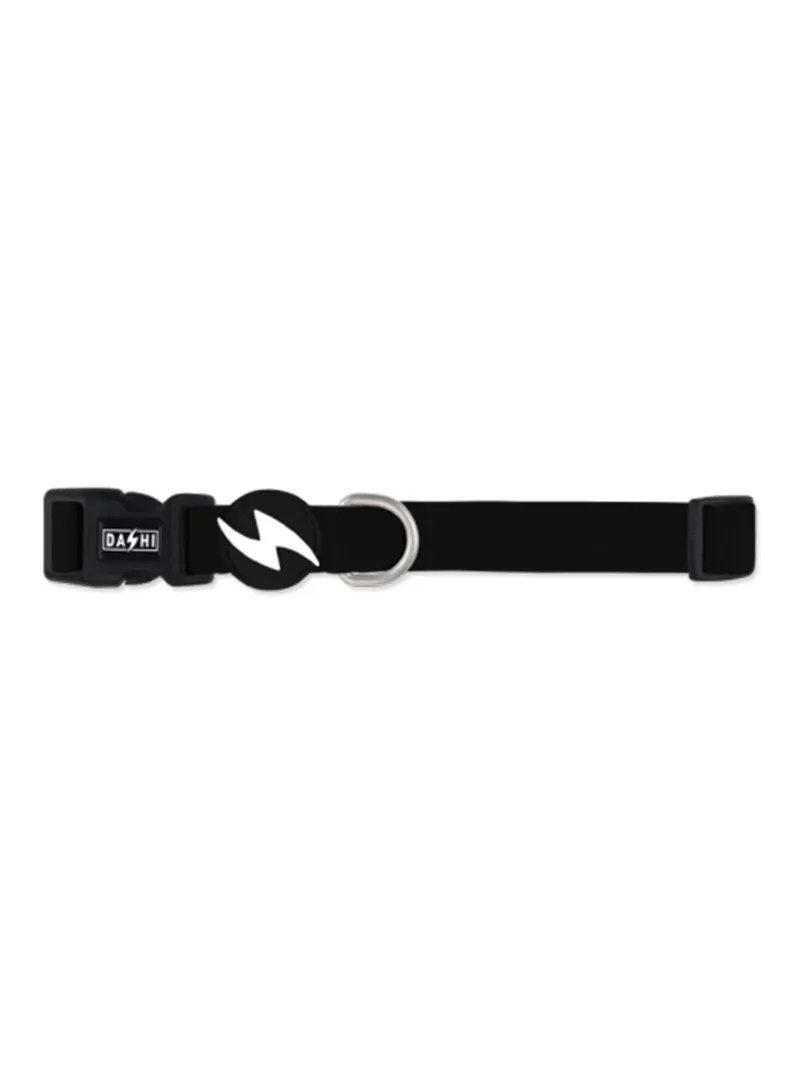 Dashi Solid Black – Coleira ajustável para cães