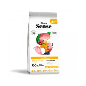 Dibaq Sense Grain Free Cat Hairball – Alimento seco para gatos esterilizados de pelo comprido
