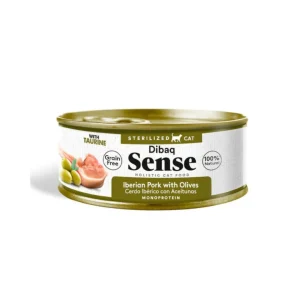 Dibaq Sense Grain Free Esterilizado Porco Ibérico com Azeitonas – Alimento húmido para gatos