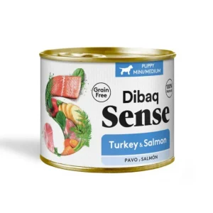 Dibaq Sense Grain Free Salmão e Peru Puppy 190 g – Alimento húmido para cachorros