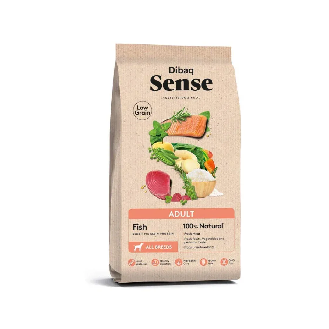 Dibaq Sense Low Grain Salmão e Atum – Alimento seco para cães adultos