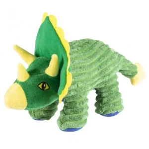 Dinossauro Triceratops verde de peluche para cães – Duvo Plus