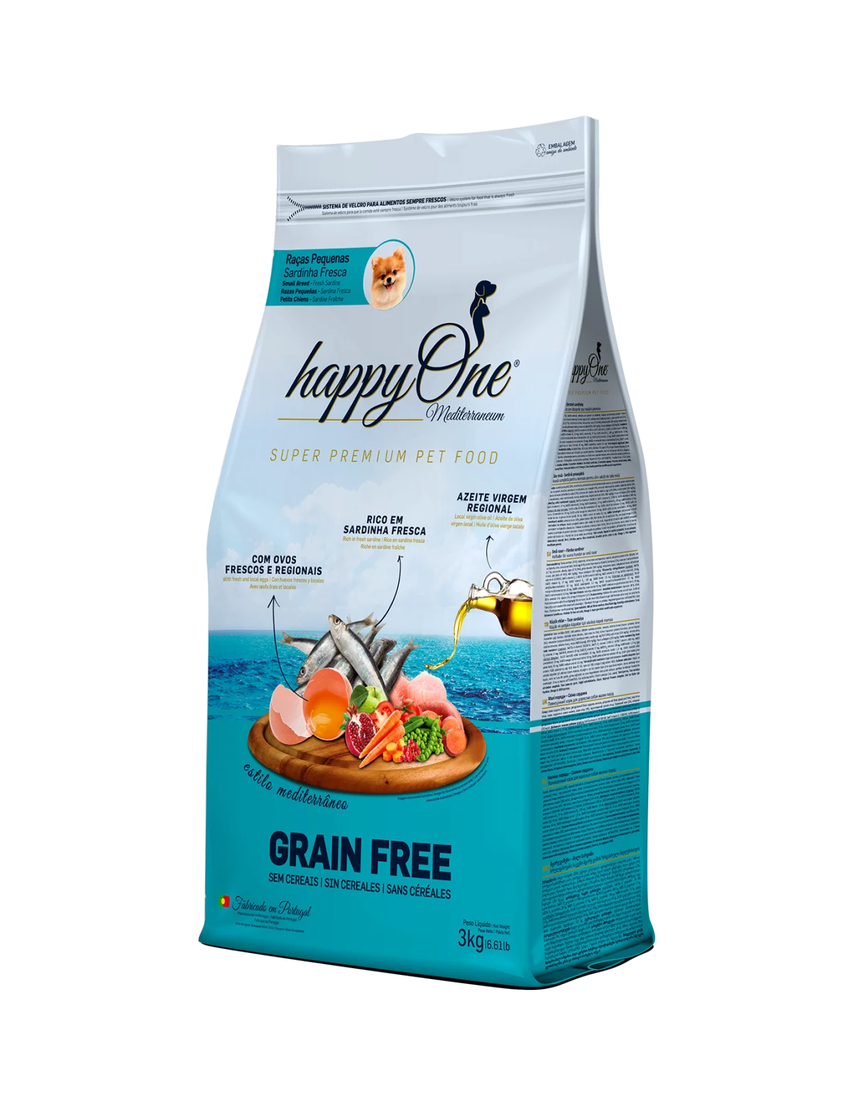 Dog Adulto Raças Pequenas Sardinha Fresca Grain Free – HappyOne Mediterraneum