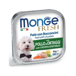 Dog Adulto Wet Fresh Patê C/Frango e Vegetais 100Gr – Monge