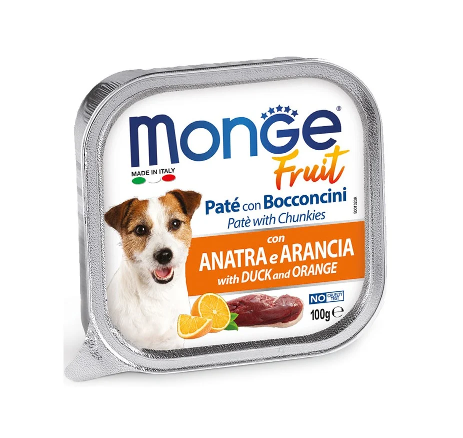 Dog Adulto Wet Fruit Patê C/Pato e Laranja 100Gr – Monge