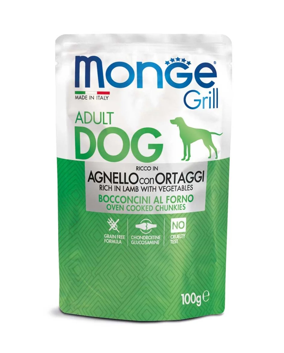 Dog Adulto Wet Grill C/Borrego e Vegetais 100Gr – Monge