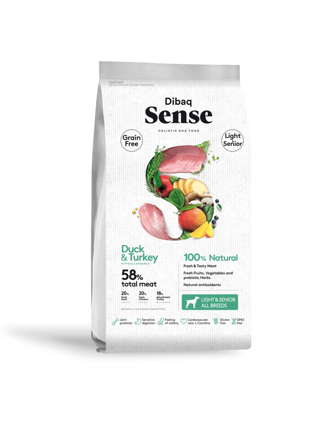 Dog Light/Senior Grain Free Pato e Borrego – Dibaq Sense