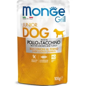 Dog Puppy/Junior Wet Grill Frango e Peru 100Gr – Monge