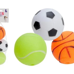 Dogs Collection Conjunto de 3 Bolas Desportivas para Cães, Basquetebol, Futebol e Ténis