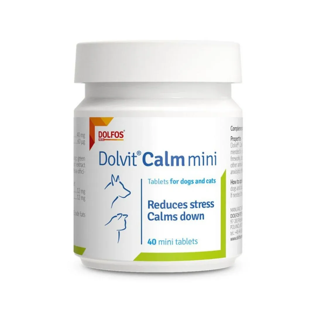 Dolfos Dolvit Calm Mini – Suplemento calmante para cães e gatos, 40 comprimidos