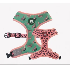 Dukier Peitoral reversível com estampado de leopardo para cães