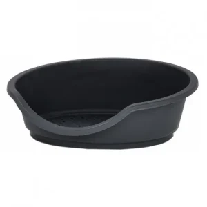 Duvo Plus Cama de plástico Tino para cão – Cor do Produto: Preto | Medidas: 53 x 32 x 18 cm