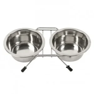 Duvo Plus Comedouro Duplo em Inox – Medidas: 11 cm
