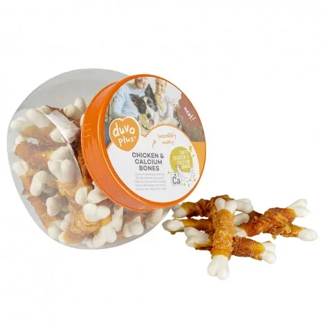 Duvo Plus Meat! Ossos de frango e cálcio para cão – Quantidade: 500 g