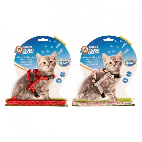 Duvo Plus Peitoral e trela para gatinho – Medidas: 15-25 cm/8 mm-125 cm