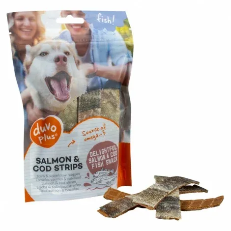 Duvo Plus Tiras de salmão e bacalhau para cão – Quantidade: 150 g
