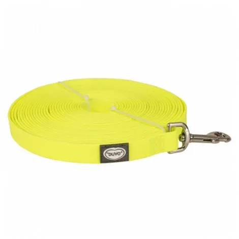 Duvo Plus Trela de treino lisa Explor South para cão – Cor do Produto: Amarelo néon | Medidas: 10 m/20 mm