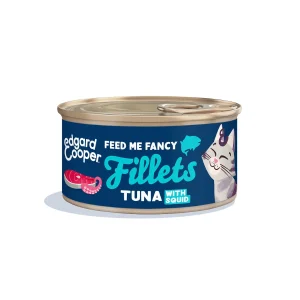 Edgard & Cooper Comida húmida Filetes de Atum e Lula em Caldo em lata para gatos