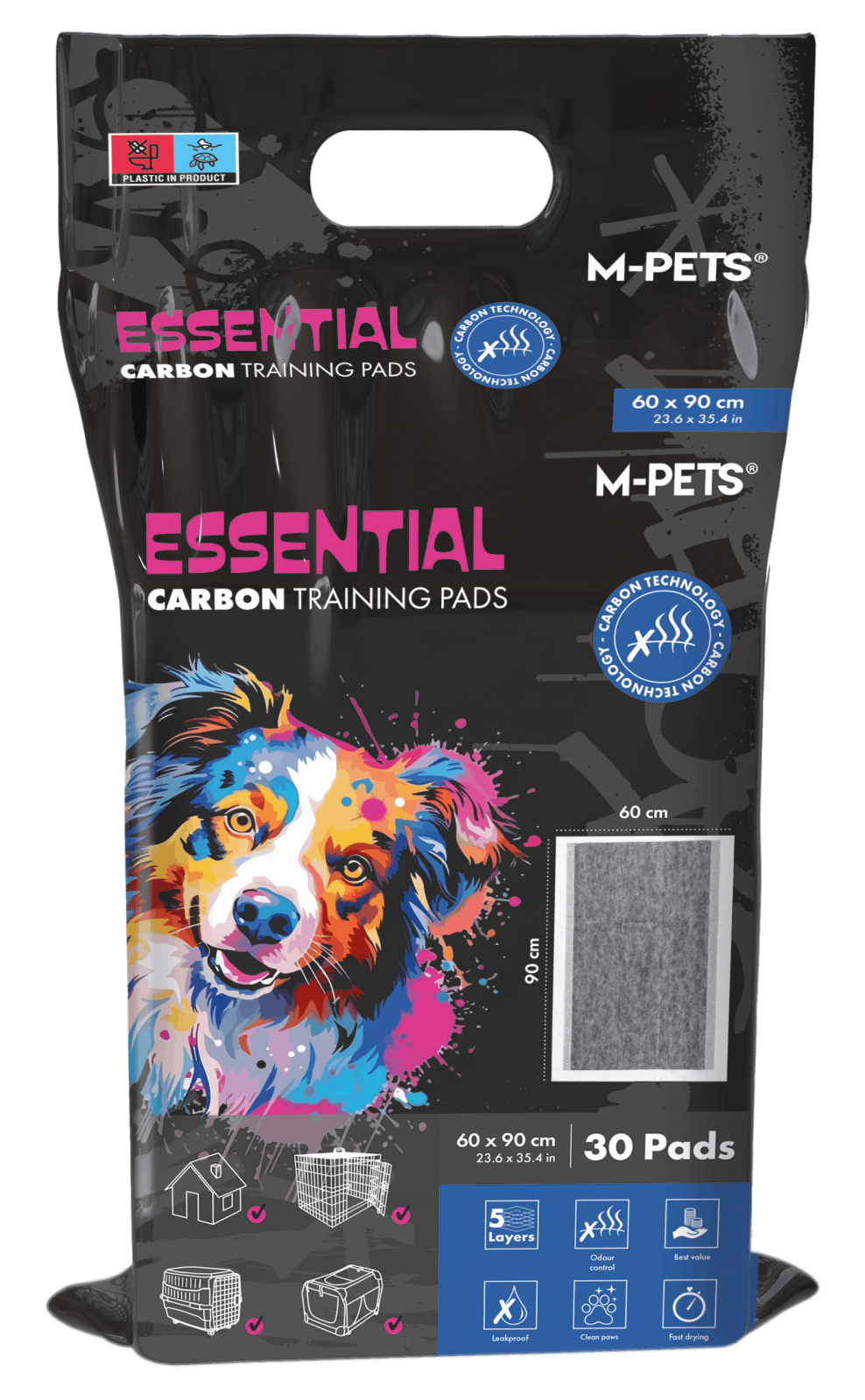 Essencial M-PETS Carbon Training Pads | Controlo de Odores