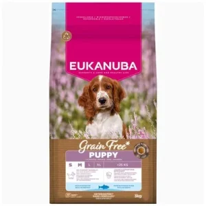 Eukanuba Grain Free Puppy Small & Medium Breed Peixe marinho