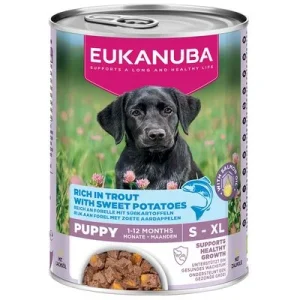 Eukanuba Puppy Rico em truta com batata-doce