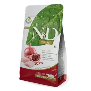 Farmina N&D Neutered sem cereais com frango e romã para gatos