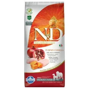 Farmina N&D Pumpkin Adult Medium & Maxi abóbora sem cereais com frango
