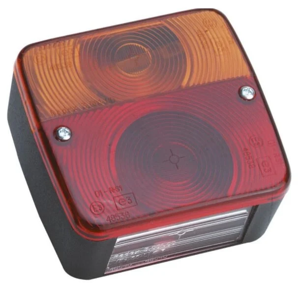 Farolim Traseiro Quadrado RADEX 105x97x50mm de 4 Funções