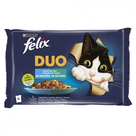 Felix Duo – Seleção de peixes em gelatina – Quantidade: PACK 4 x 85 g