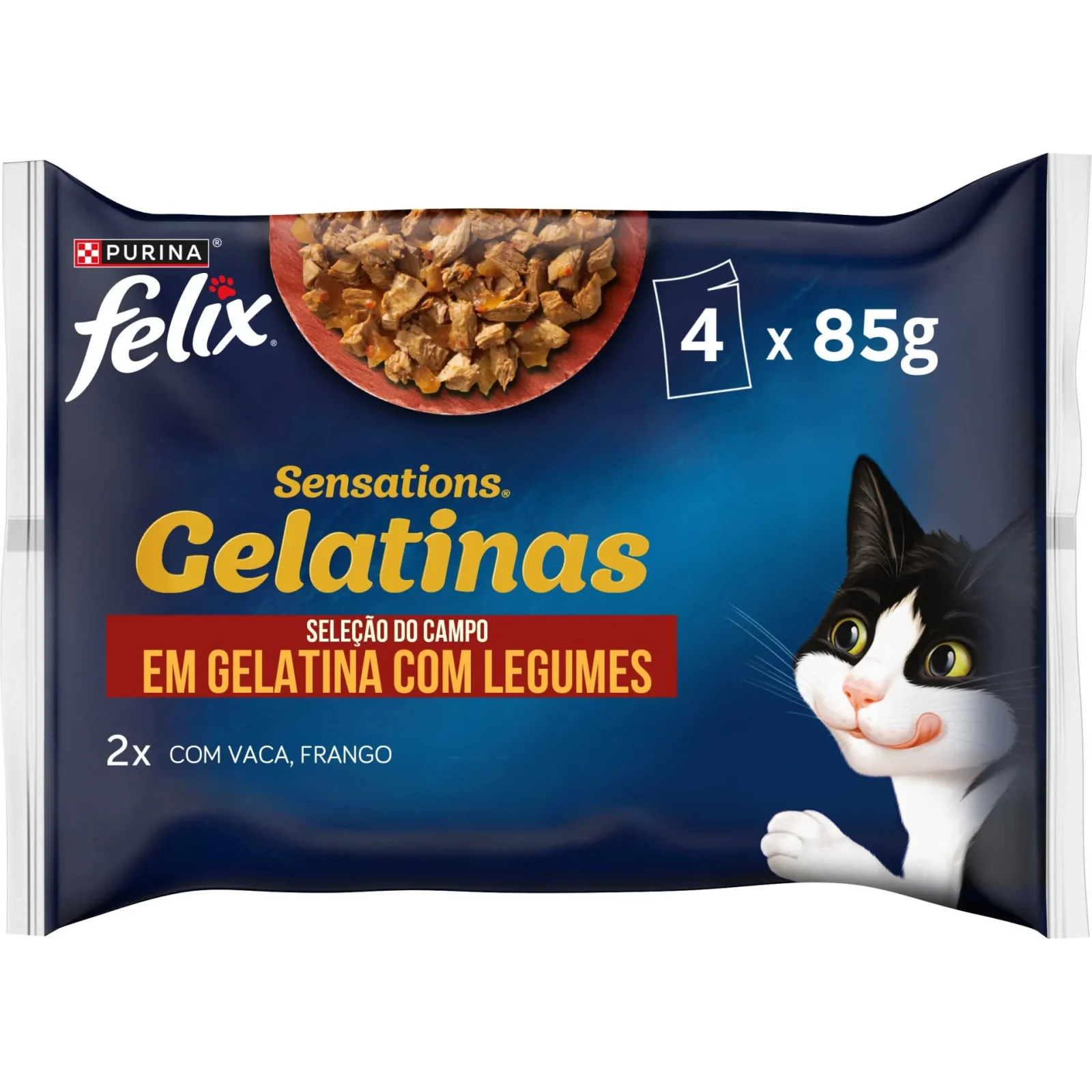 Felix Sensations Gelatinas Seleção do Campo – Alimento húmido para gatos