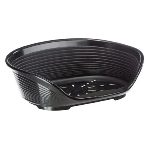 Ferplast Siesta Deluxe cesta de plástico preta para cães e gatos
