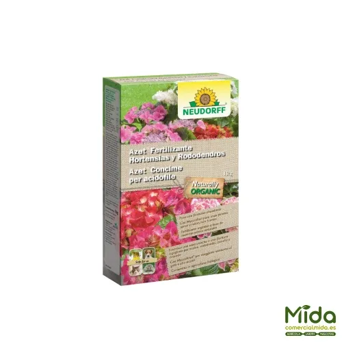Fertilizante granulado orgânico Azet NEUDORFF HORTENSIAS y RODODENDROS 1kg