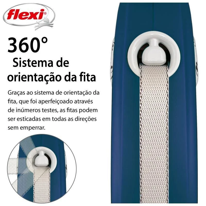 Flexi Comfort Plus Trela Extensível Azul com Fita Robusta e Pega Ajustável - Image 2