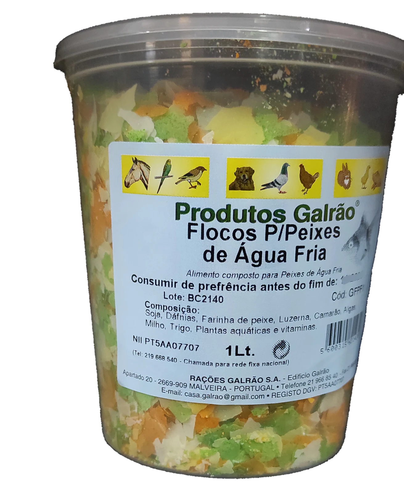 Flocos para peixes de Agua Fria