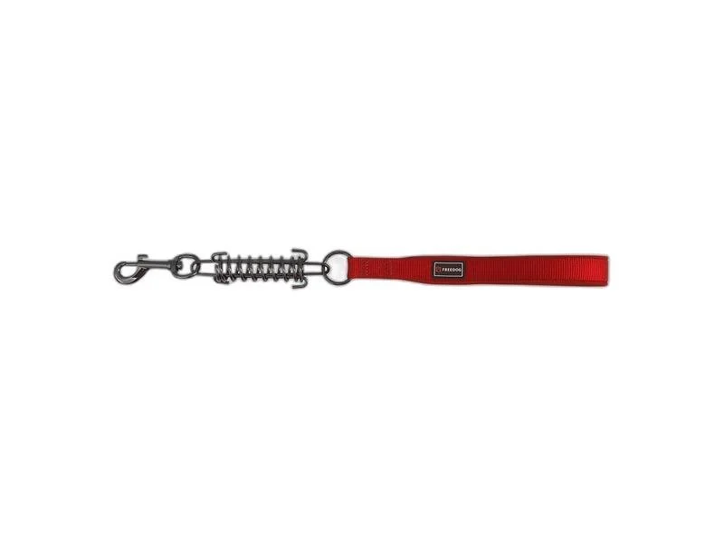 Freedog Trela Gun Spring de Nylon Vermelha com Mola e Pega Acolchoada